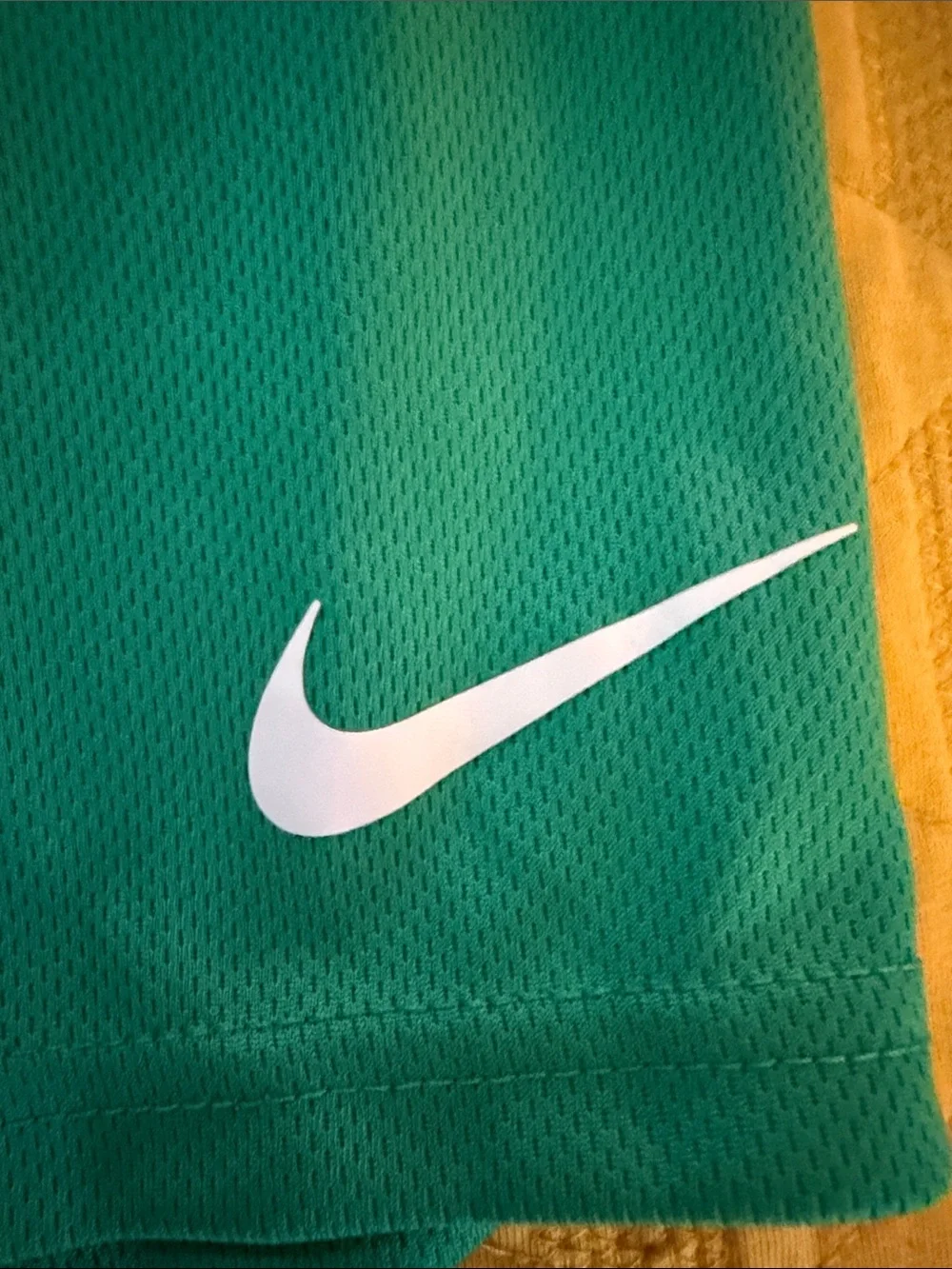 Nike Boy’s Kelly Green Athletic Training Shorts with White Swoosh